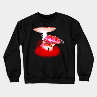 Red Space Mushrooms Crewneck Sweatshirt